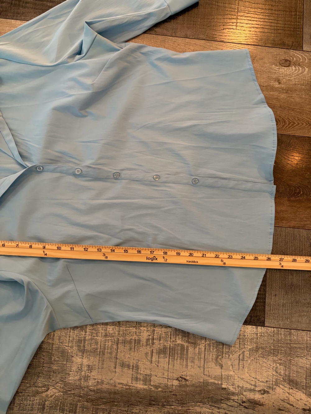 She’s Cool Stretch Blue Button Front Career Blouse Top 3X - Picture 6 of 6
